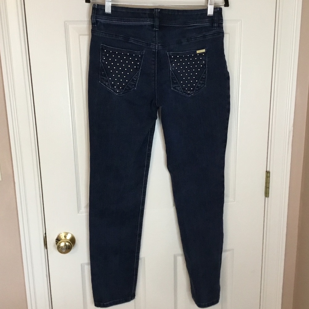 Chico’s SoSlimming Straight Leg Studded Back Pocket Blue Jeans - Size 2